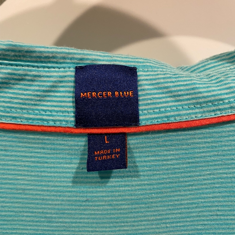 Men’s Mercer Blue Polo Shirt Size L - Picture 4 of 6